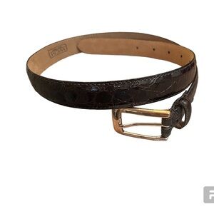 WCM NEW YORK Italian Calfskin croc embossed size medium women's Brn leather EUC